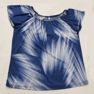 Blusa Flaca Azul Hojas